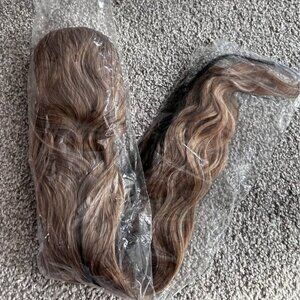 Long Ponytail Extensions, Drawstring Clip in Curly Wavy